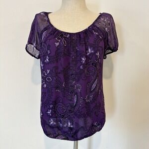 Vintage Top Women Size Medium Whimsigoth Goth Glam Feminine Art Deco